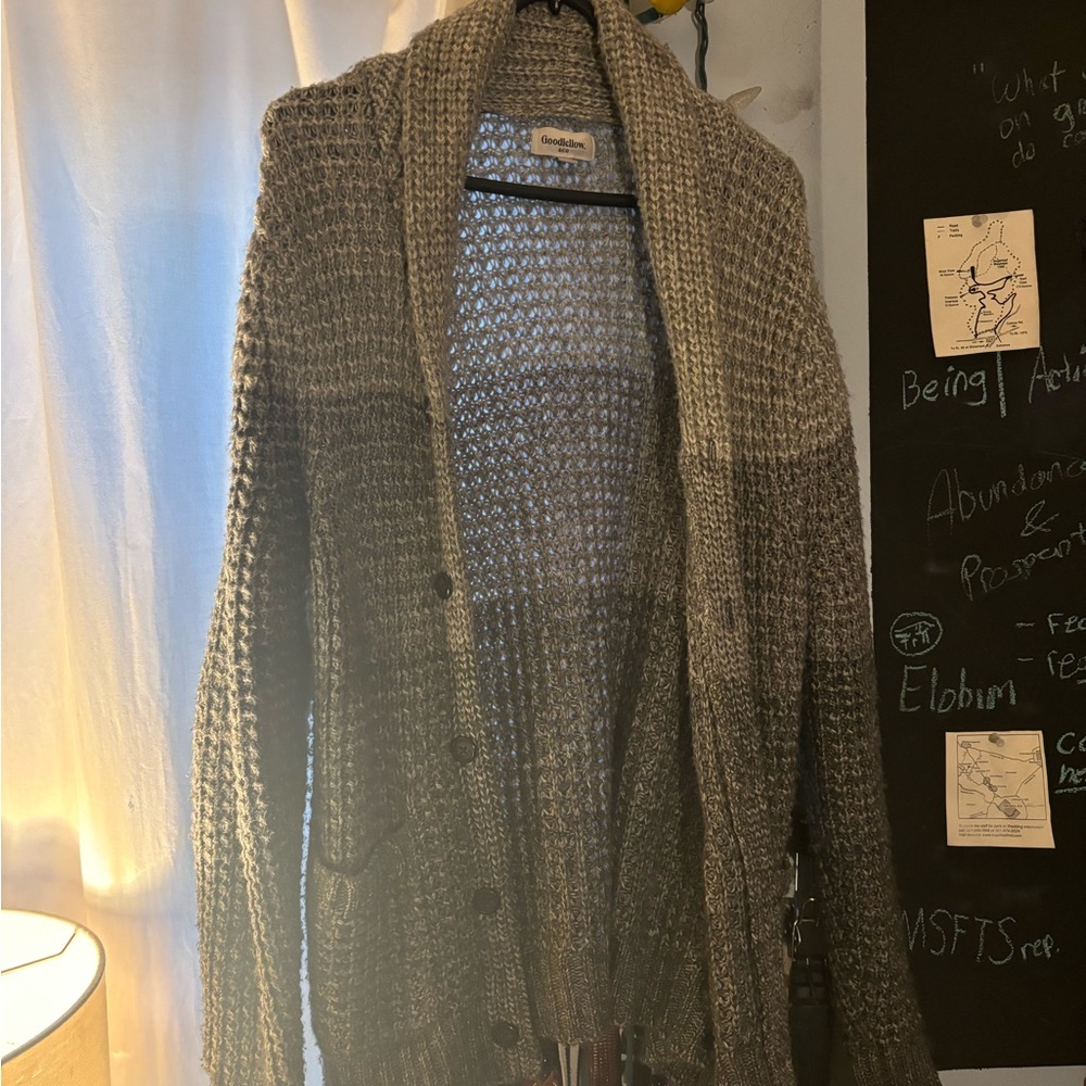 Gray Button-Up Cardigan